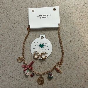 American Eagle charm necklace w/earrings NEW!